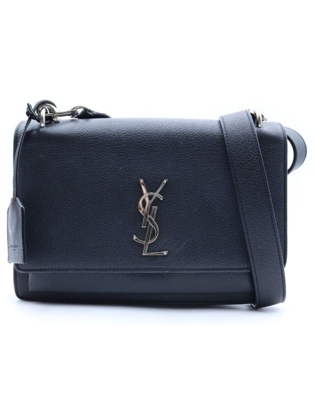 Saint Laurent Paris Sunset Monogram Shoulder Bag Cassandra Leather Black